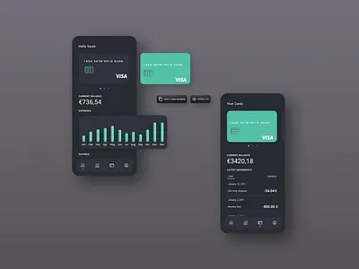 Banking App Concept app app concept app design appconcept banking banking app dark mode dark theme dark ui finance app mobile mobile app design mobile ui ui ui design uiux