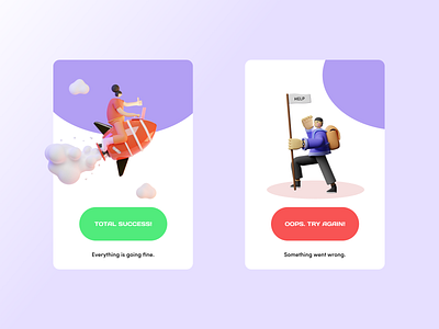 Flash message cards 2021 3d 3d illustration cards cards ui clean dailyui figma flash message flash messages font game design mobile successful ui uidesign uiux userinterface uxui webdesign