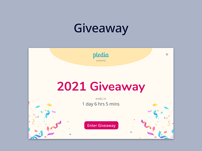 DailyUI Challenge 097 - Giveaway daily 100 challenge dailyui dailyui 097 dailyuichallenge fullscreen giveaway giveaways modal ui ui design web design webdesign website website design