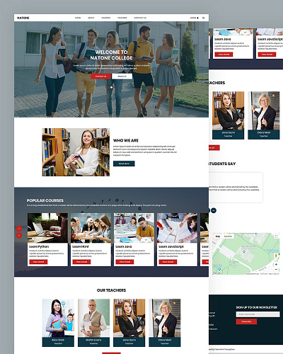 Natone bootstrap course css education html5 institute responsive school template workshop