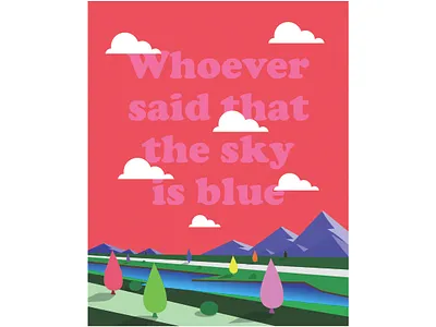 Pink Sky - Poster branding design digitalart flat graphics illustration minimal typography vector wallpaper