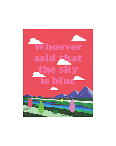 Pink Sky - Poster branding design digitalart flat graphics illustration minimal typography vector wallpaper