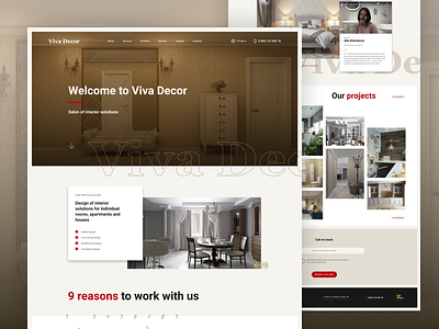 Viva Decor Website Redesign bronze color clean clean design clean ui hero header interior interior design interior salon minimal typography ui ui design ux ux design web web design website