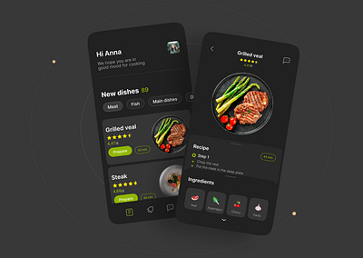 Recipes design mobile ui ux