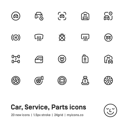 Myicons✨ — Car, Service, Parts vector line icons pack essential icons icon design icon pack icons icons design icons pack interface icons line icons sketch sketchicons ui ui design ui designer ui icons ui kit ui pack ui set web design web designer web ui