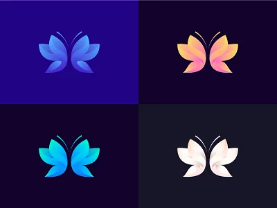 Butterfly color variation brand identity branding design butterflies butterfly logo gradient logo illustraion insects logo