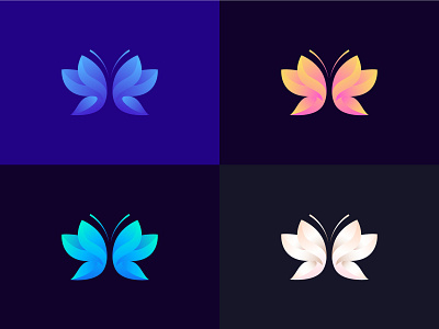 Butterfly color variation brand identity branding design butterflies butterfly logo gradient logo illustraion insects logo