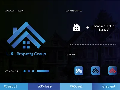 Logo - L.A. Property Group brand brand identity brand logo branding branding design creative logo gradient logo icon icon app identity design illustration logo logo icon logo mark minimalist logo property logo rayphotostration real estate logo real estate logos trendy design