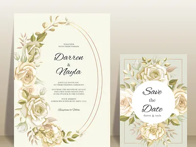 Elegant wedding card background card design elegant floral flower frame invitation nature template