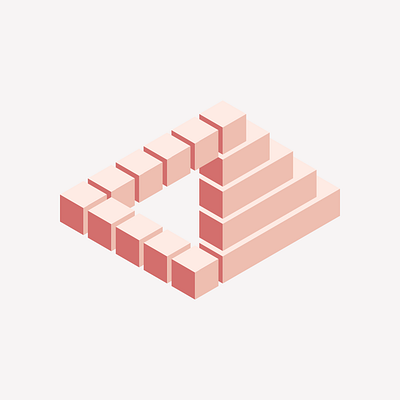 Impossible red stairs design flatdesign flatposter geometric geometric art geometry illustration vector