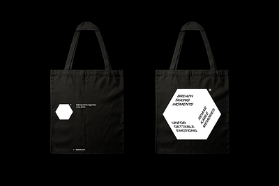 AD Studio tote bag 3d agency bag branding cube grid minimal studio typography visual identity