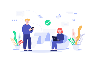 Vector illustration for "Bildir" (rejected version) branding design flat illustration minimal ui vector web webapp webdesign website