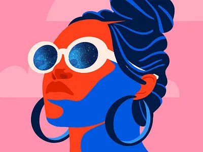 Bright future black woman creative design editorial editorial illustration girlpower illustration pink illustration positivity procreate