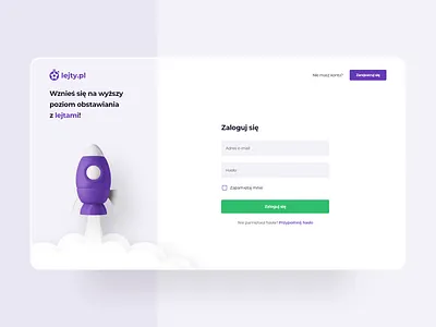 ⚽ lejty.pl - Login page branding design landing page layout login onboarding ui ux web webdesign