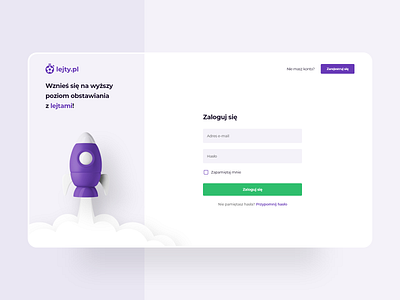 ⚽ lejty.pl - Login page branding design landing page layout login onboarding ui ux web webdesign