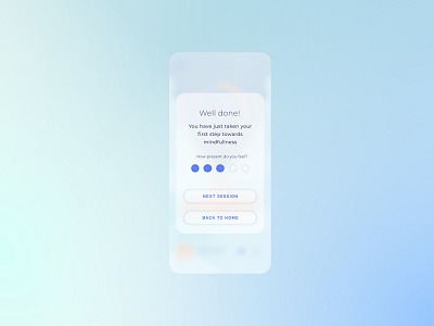 016 #DailyUI Meditation Pop up app design dailyui dailyui016 dailyuichallenge design glassmorphic meditate meditation meditation app mindfullness popup ui ux