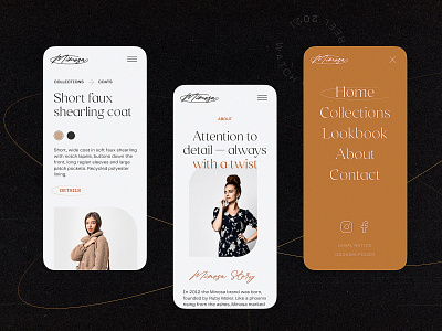 Fashion Brand Mobile Website clothing brand design design studio ecommerce fashion graphic design interaction interface minimalism mobile mobile design mobile screens mobile website shopping ui user experience ux web web design web marketing