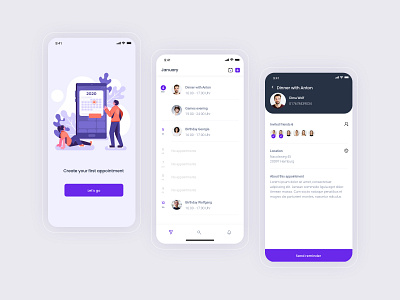 UI App Design - Calendar app branding button design calender clean color palette design designer experience design germany hamburg illustraion interfacedesign ios kit productdesign ui uidesign ux uxdesign