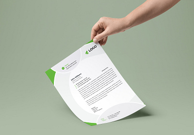 Letterhead Template With Green Color abstract blank business concept corporate design document illustration layout letterhead letterhead design letterhead template letterhead template design letterheads paper template text web white