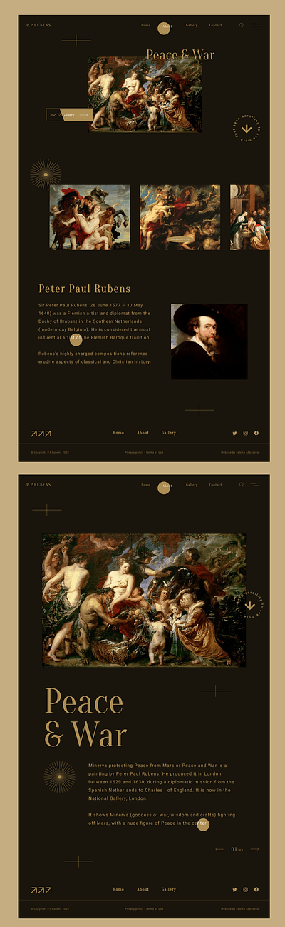 Peter Paul Rubens artworks branding brutalism brutalist design design gallery illustration ui web webdesign webpage website