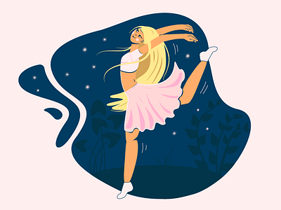 Dance adobeillustator art artwork character dance girl graphic design illustration night vector woman