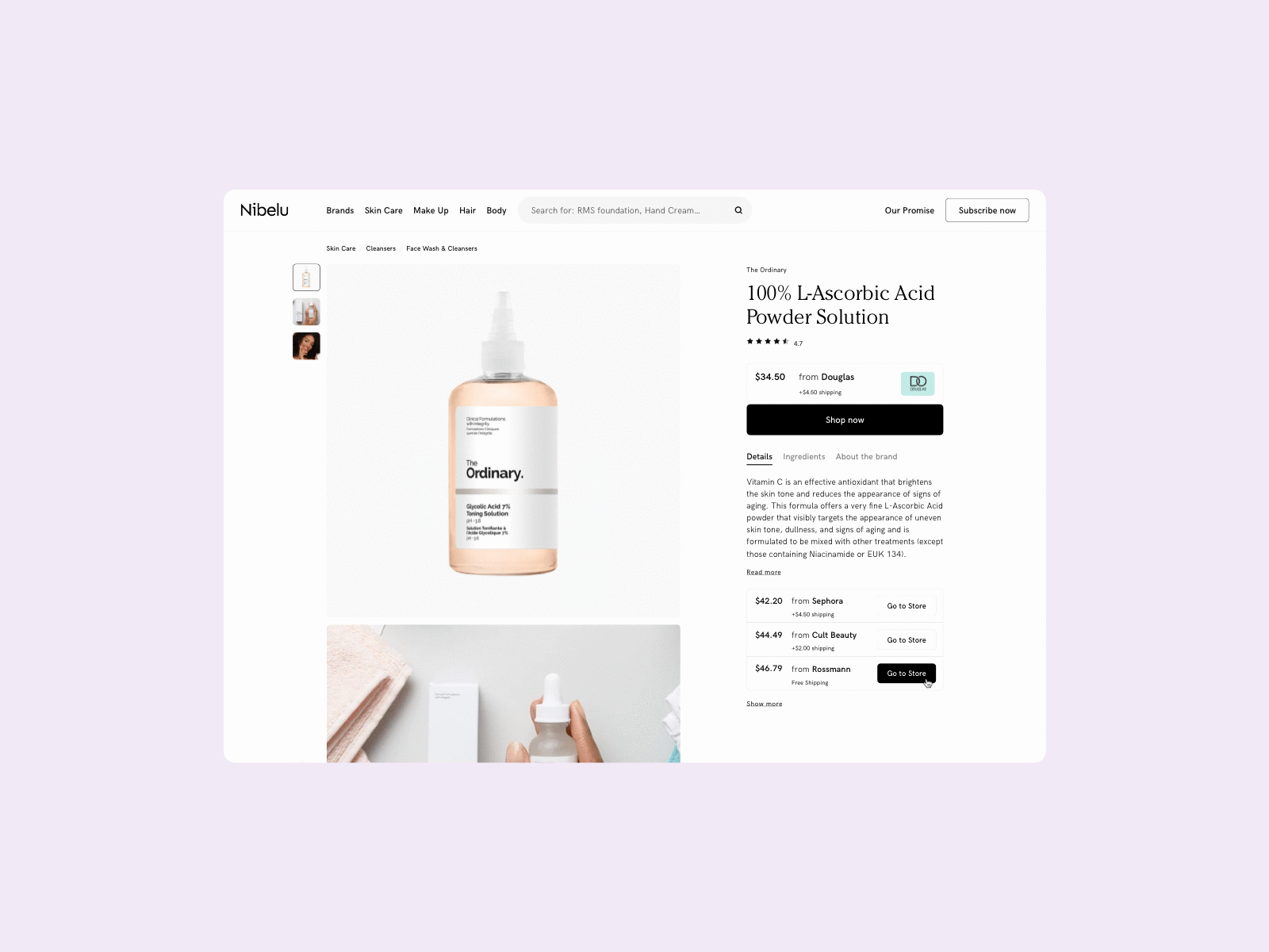 Nibelu - Beauty Marketplace 🧴 animation brand branding design ecommerce ecommerce app ecommerce business ecommerce design ecommerce shop product page shop shopify store typography web