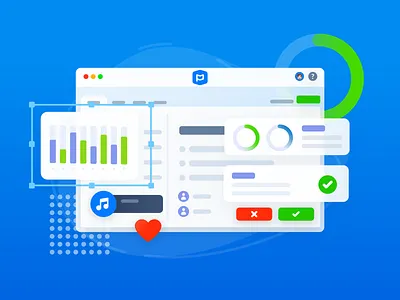 Simple Vector UI dots graph illustration overlay shadow ui ui design