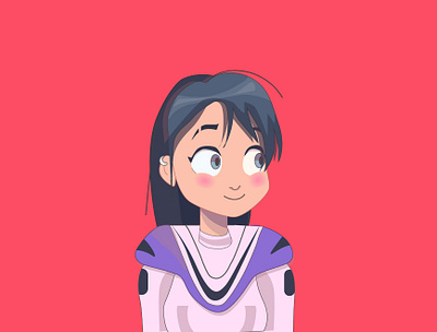 Space girl characterdesign design flatdesign girl character illustration illustrator pink portrait space spaceman vector vectorart web