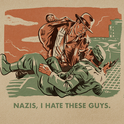 I hate these guys! design drawing illustration indiana jones portrait procreate vintage design