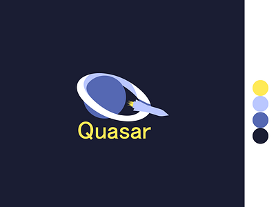 Quasar adobe illustrator dailylogochallenge design graphic illustration logo quasar rocketship space vector