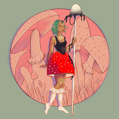 Mushroom Fairy botanical character character design characterdesign digital illustration digitalart digitalpainting illustration mushroom painting