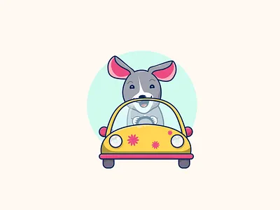 Driving Dog app design design art designs dog illustration illustrator ui