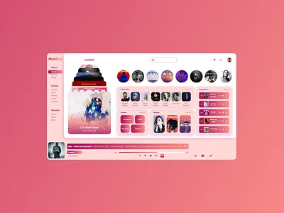 Musicly design figma graphic design icon illustration illustrator music app music player typography ui web