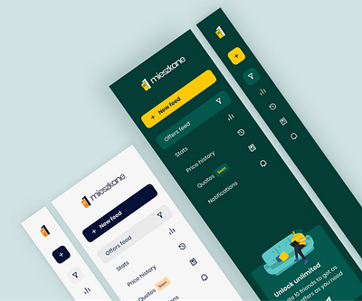 Menu for a clever real estate search app b2c colors exploration concept exploration green menu new concept real estate startup ui ui design uidesign uiux user experience design ux vibrant colors web app