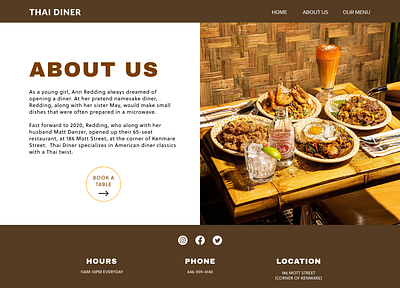 Thai Diner "About" Page design ui webdesign