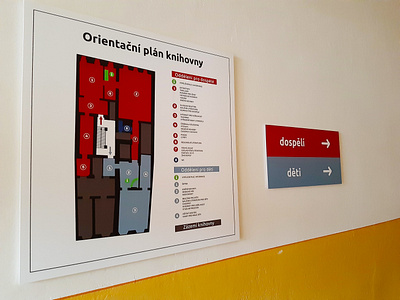 Orientation plan of the Municipal Library in Broumov (CZE) design library map navigation plan vector