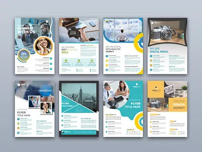 Professional Business a4 Flyer Template Bundle banner business corporate creative graphic graphic design illustration informative layout logo modern poster template vintage