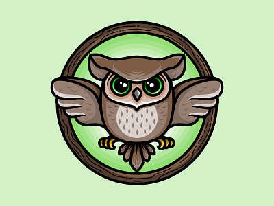 Knowledge affinity berlin bird birdofprey character errortypez green greeneyes icon illustration nocturnal owl sticker vector wisdom