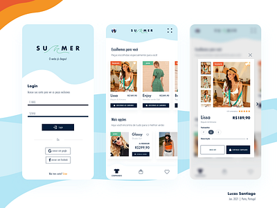 Summer Wear Fashion Store app design ui xd