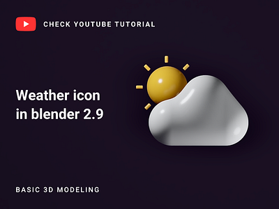 Weather icon in Blender 2.9 | 3D Modeling 3d modeling blender blender 2.9 blender 3d blender 3d icon blender illustration blender render blender3d blendercycles illustration weather icon