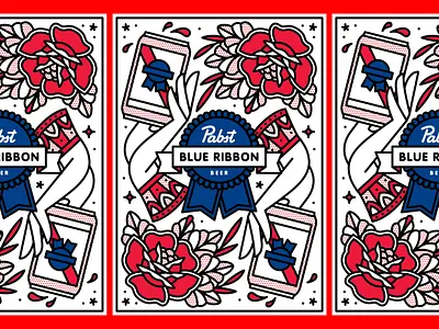 PBR Can Finalist | Please vote! beer can halftone illustration label monoline pabst blue ribbon package design pbr pop art tattoo vote