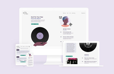 Resposive Mock Up landing landingpage records responsive ux uxui vinyl toy