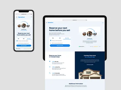 Mobile layout conversion customer hero homepage layout move real estate responsive testimonial ui