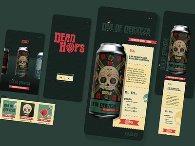 Dead Hops Brewery App app app design app ui beer beer art beer branding branding illustration ui ux