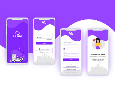 Ride Sharing App android app app branding design identity illustration ios mobile mobile app mockup modern ride rideshare share ui uidesign uiux ux vector