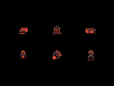Bank Icons 2 branding clean figma glass gradient icons kovalev modern nicholas simple vector