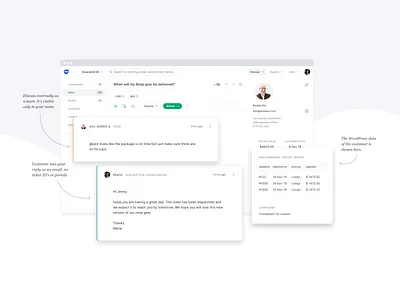 Helpninja Conversation Page adobexd crm email gmail helpdesk icon illustration inbox note woocommerce