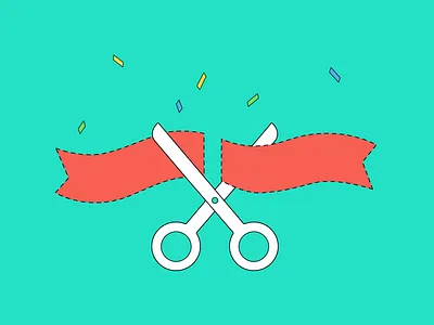 business reopening flat grand opening illustration vector