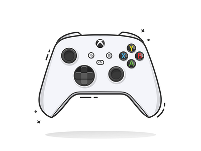 Xbox Controller Flat Illustration art console controller flat design flatdesign game console game controller gaming graphic design illustration illustrator minimal vector xbox xbox 360 xbox one xboxone