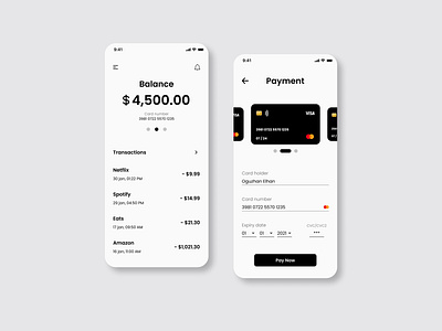 Credit Card Checkout • Daily UI #002 bank app bank card bank ui credit card checkout design minimal ui ux